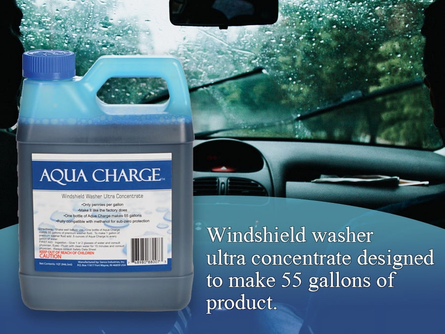 Aqua Charge Windshield Washer Ultra Concentrate 1 Quart Makes 55 Gallons Finished Product